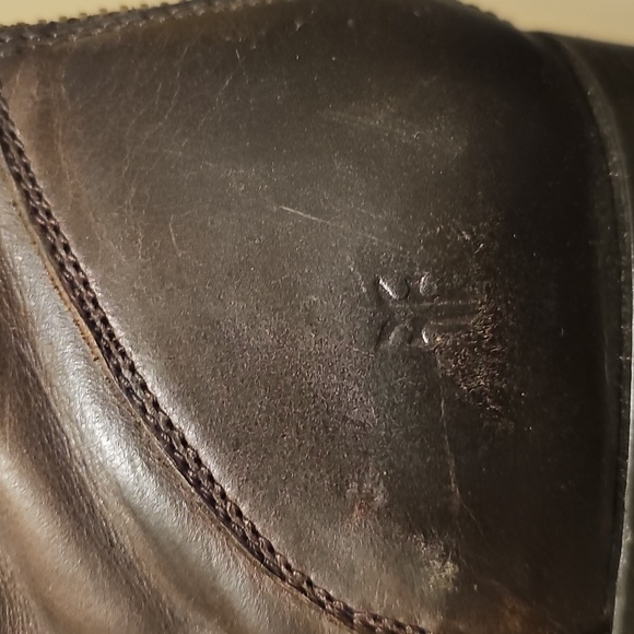 Frye Melissa Chocolate Brown Leather Knee High Riding Boots - Picture 4 of 8